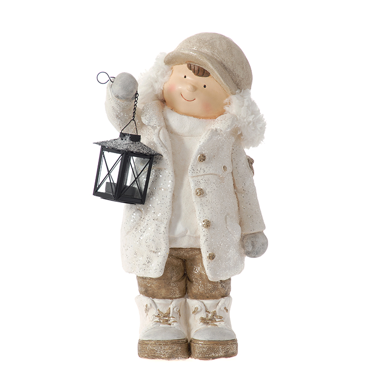 55405 Y NOVOGODIŠNJA FIGURA DEČAK SA FENJEROM 45cm