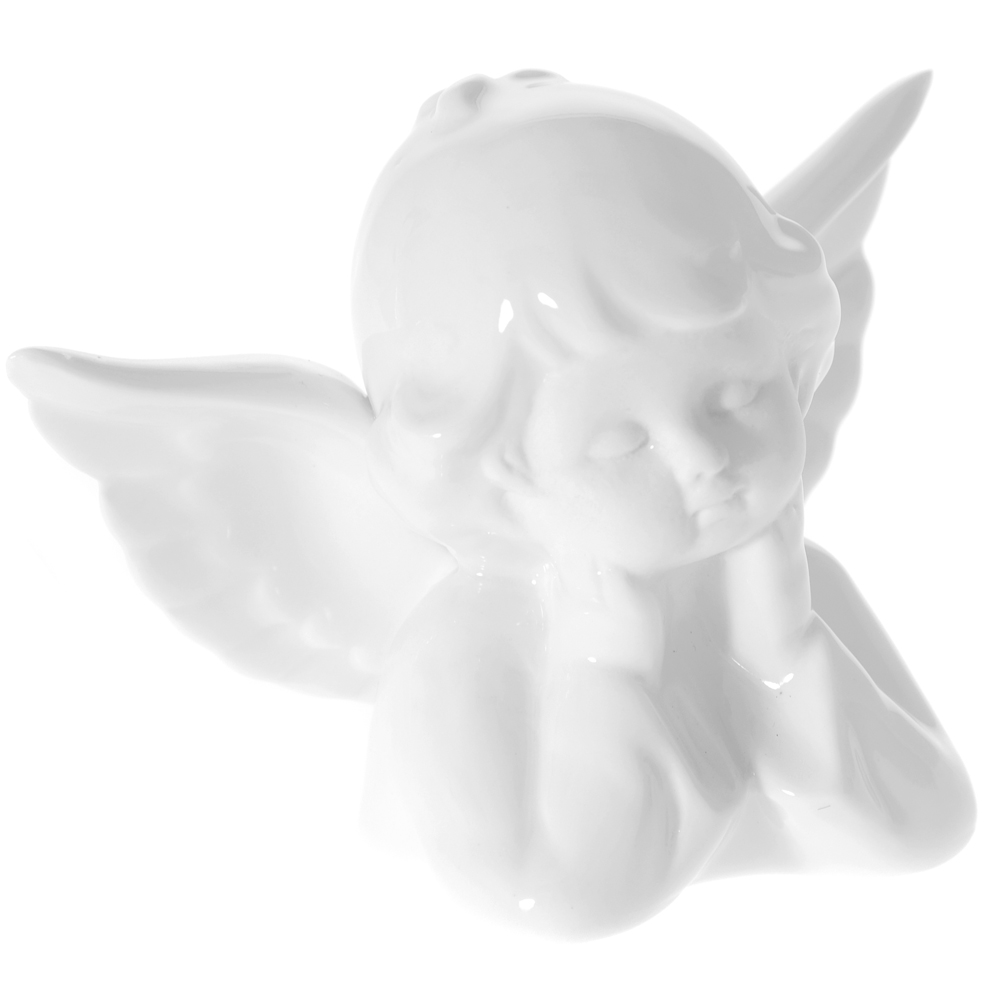 58650 Y NOVOGODIŠNJA KERAMICKA FIGURA BELI ANDJEO 11*6*8cm