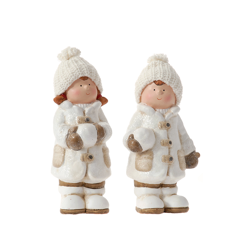 55408 Y NOVOGODIŠNJE FIGURE DEVOJČICA I DEČAK SET/2 9*8*21cm