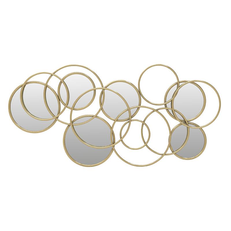 3951610052 OGLEDALO ZIDNO METALNO ZLATNO 102X3X49 CM