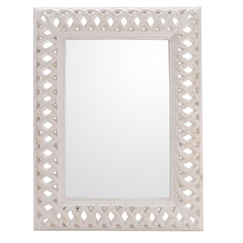 3952610132 OGLEDALO ZIDNO OD POLIREZINA ANTIK BELO 93*6*123cm