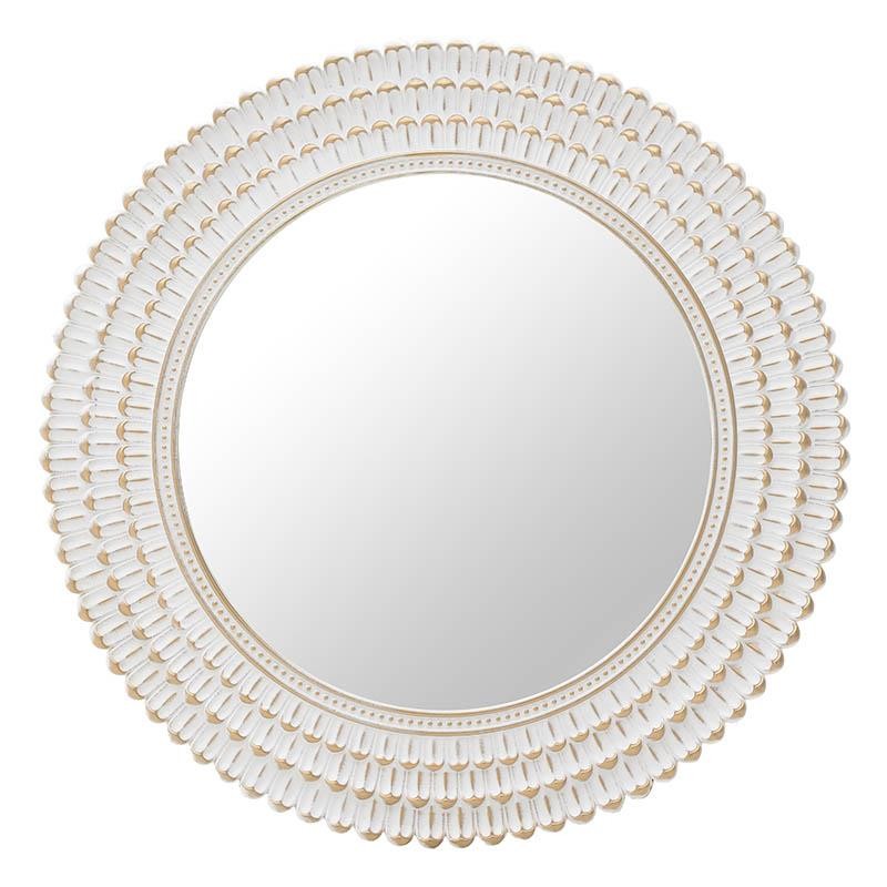 3952900003 OGLEDALO ZIDNO PLASTIČNO ANTIK BELO ZLATNO 76X4 CM
