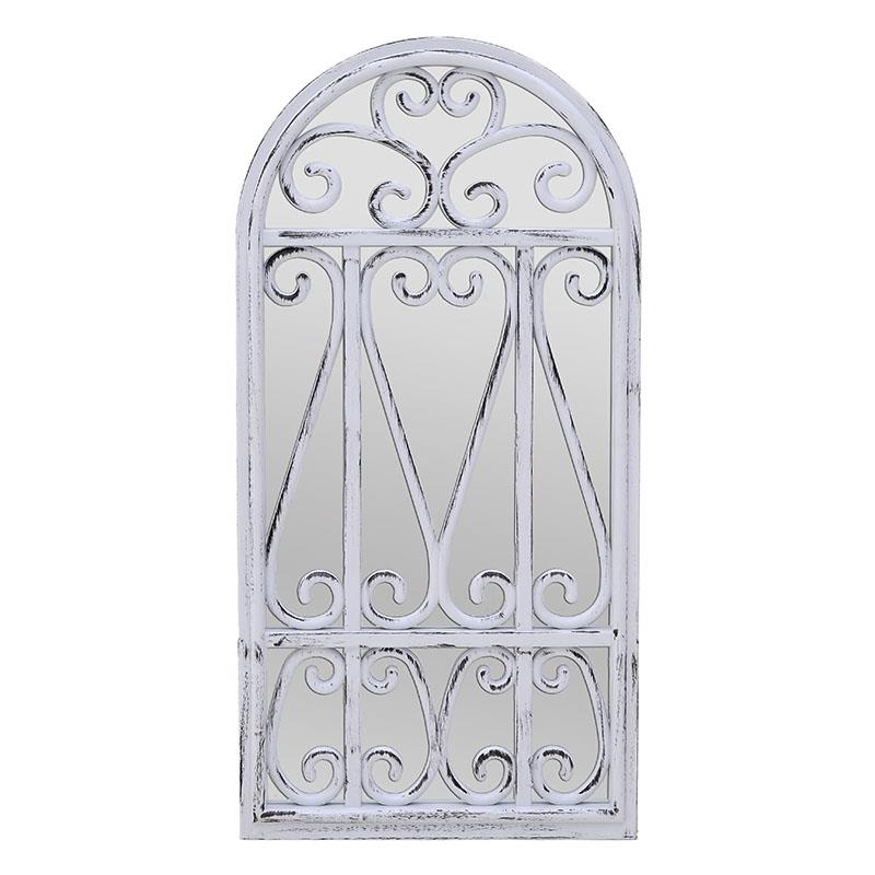3959560010 OGLEDALO ZIDNO PLASTI;NO PROZOR ANTIK BELO 35X2X70 CM