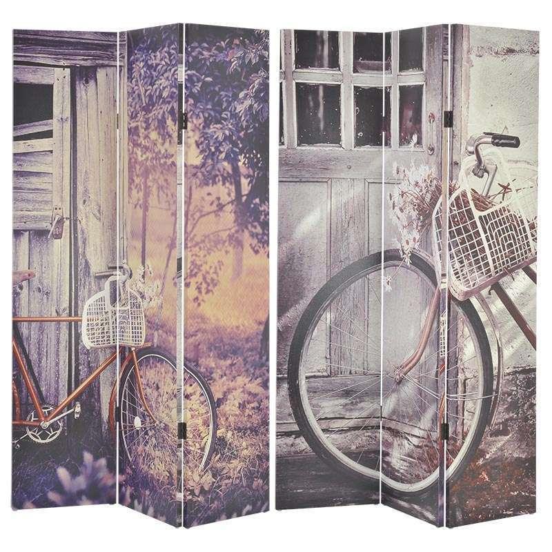 3508700055 PARAVAN DRVENI DVOSTRANI DEZEN BICIKL 120*2*180cm
