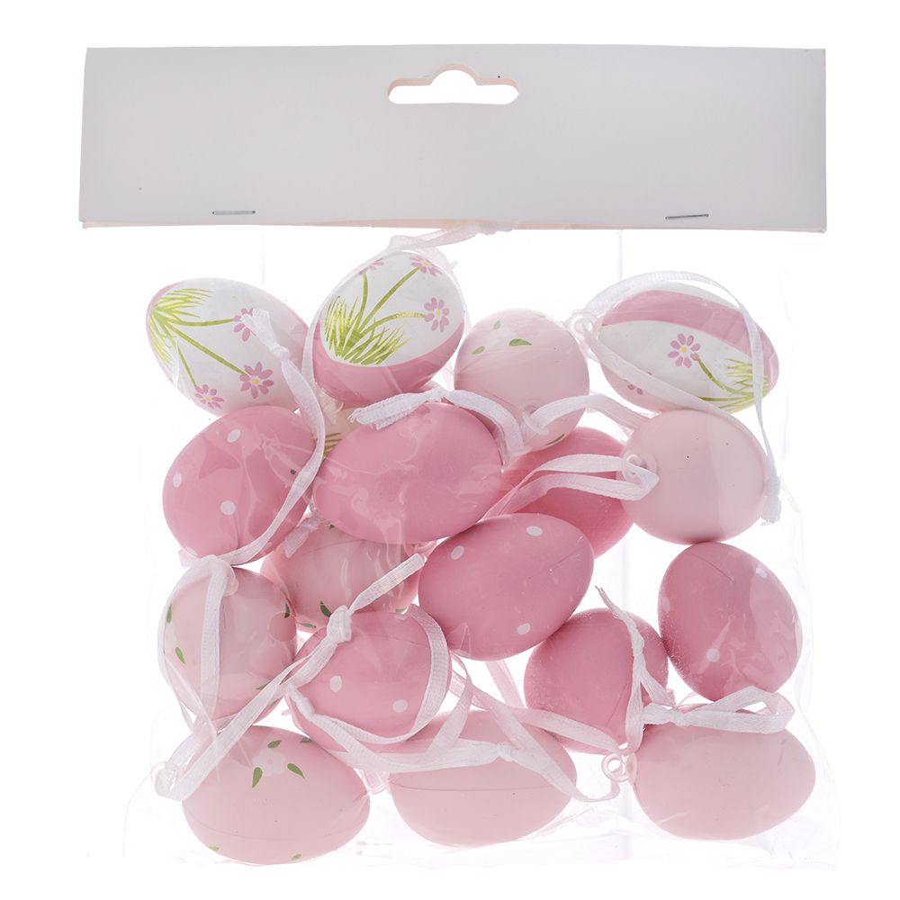 80812 PLASTIČNA JAJA PINK SET 18 KOMADA 3X4 CM