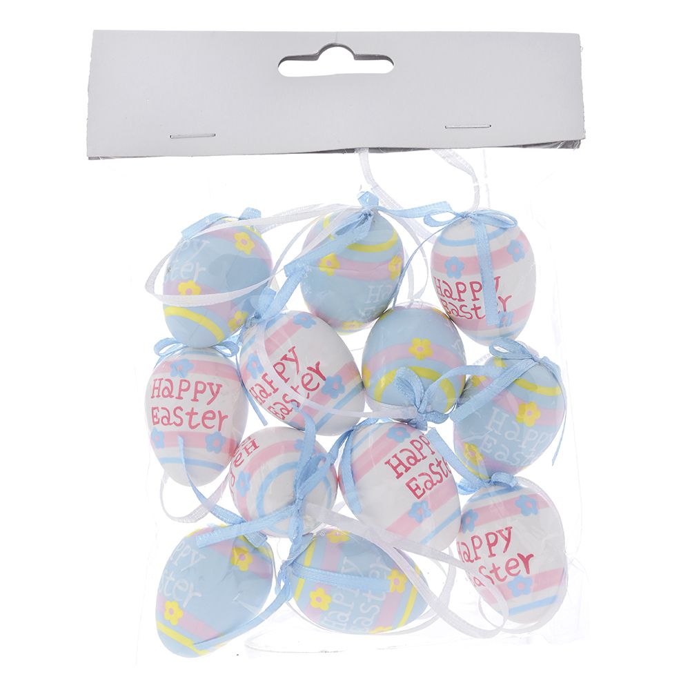 80679 PLASTIČNA JAJA PLAVO ROZE 4 CM SET/12 KOMADA