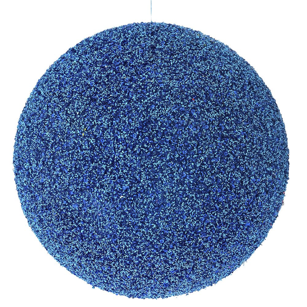 PLASTIČNA KUGLA PLAVA  SA ŠTRASOM 25 CM