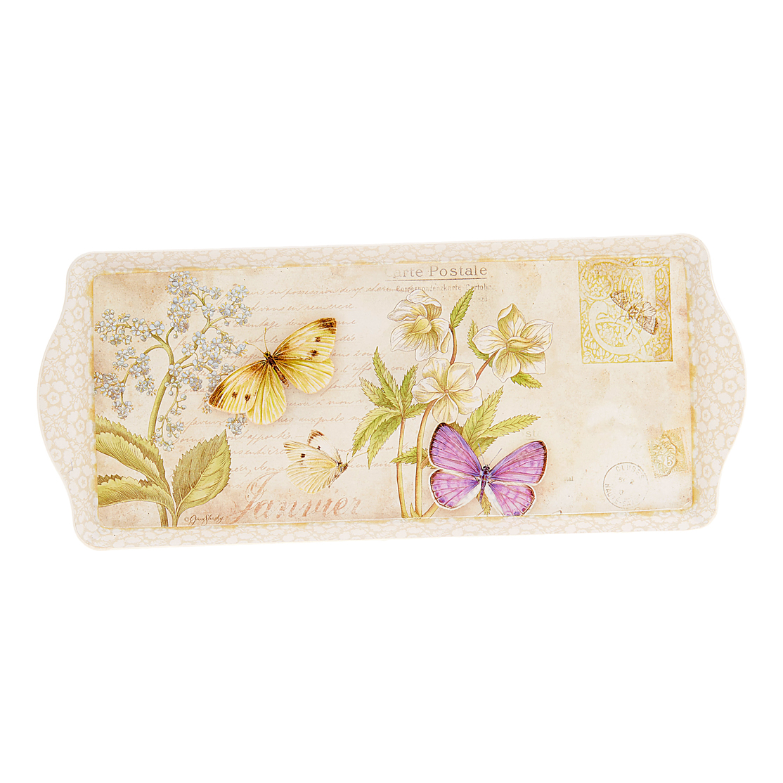 3700030140 PLASTIČNI POSLUŽAVNIK DEZEN LEPTIRIĆI 38*16*2cm