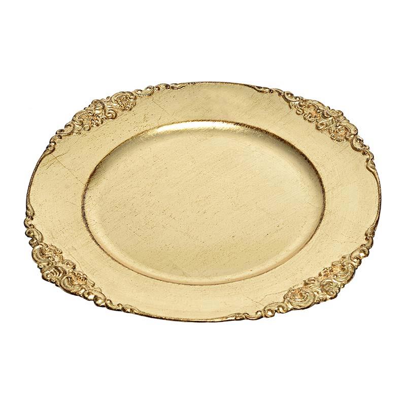 3700190128 PLASTIČNI TANJIR ANTIQUE GOLD 35cm