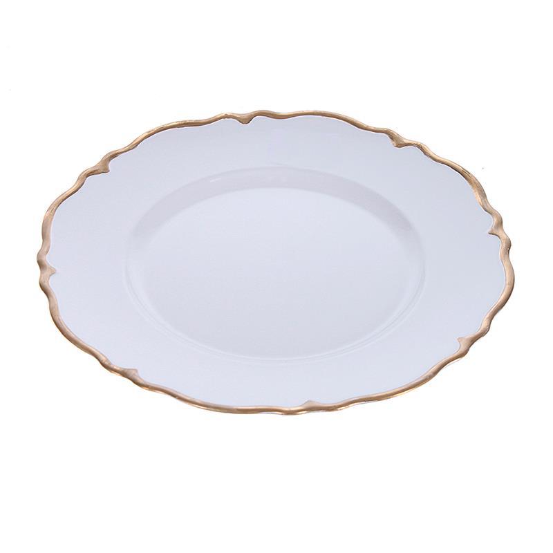 3704360012 PLASTIČNI TANJIR BELO-ZLATNI 33cm