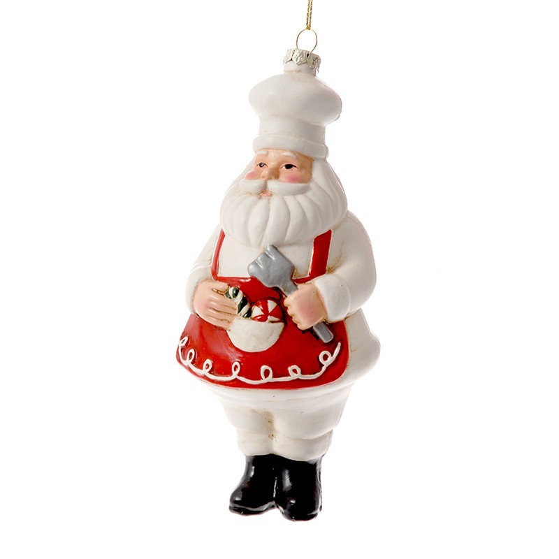 50215 X PLASTIČNI VISEĆI UKRAS DEDA MRAZ KUVAR 8*18cm