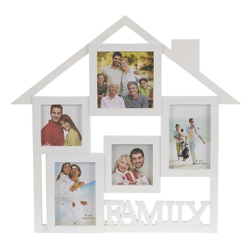 3300580109 PLASTIČNI ZIDNI RAM BELI ZA 5 FOTOGRAFIJA 49*2*47cm