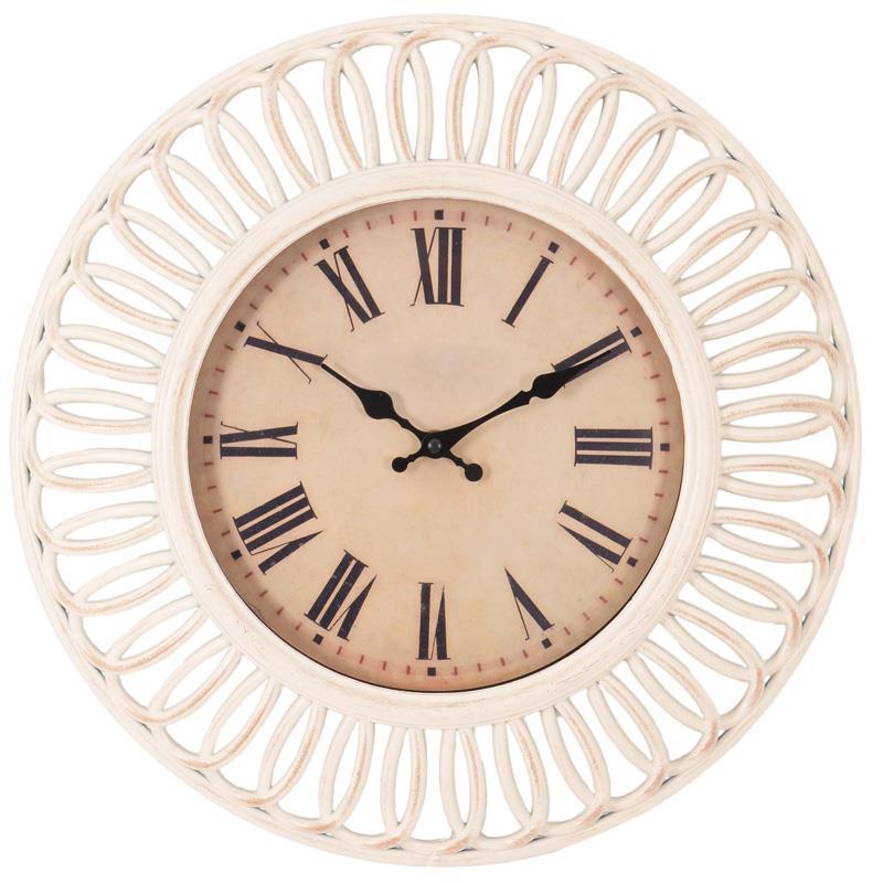 3208280042 PLASTIČNI ZIDNI SAT ANTIK BELI 41cm