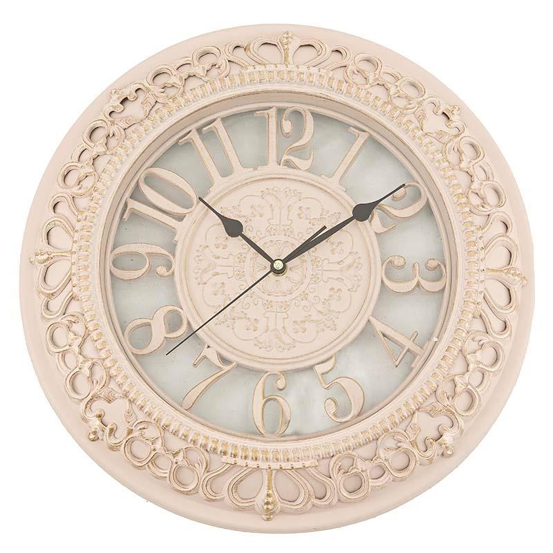 3202840027 PLASTIČNI ZIDNI SAT ANTIK BEŽ 41cm