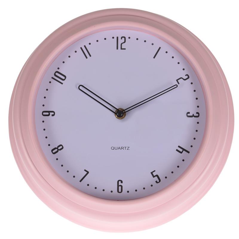 3201040059 PLASTIČNI ZIDNI SAT ROZE 30 CM