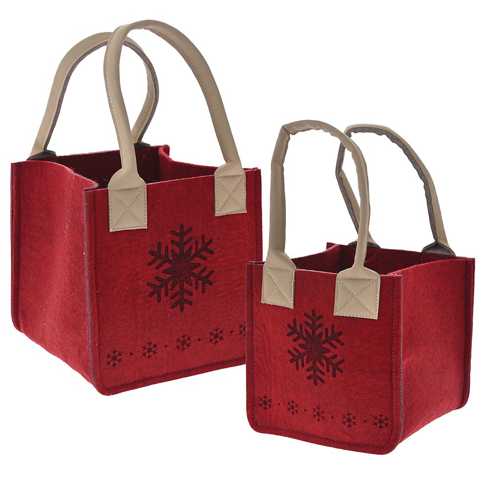 78965  PLATNENA KORPICA CRVENA SA PAHULJOM SET/2 20X19+14/15X14+14 CM