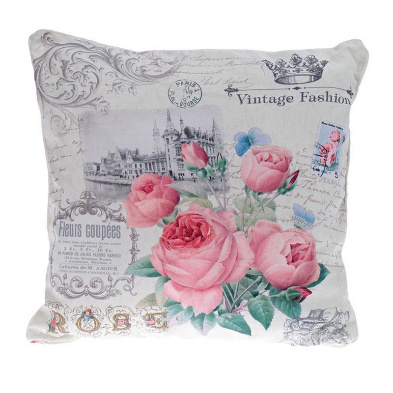 3401440046 PLATNENI JASTUK BELI SA RUŽAMA 40*40cm