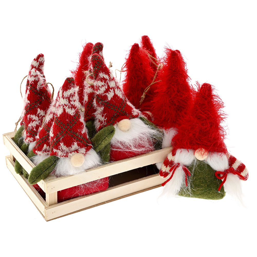 78484 PLATNENI MINI PATULJCI CRVENO ZELENI SET/12 25X15 CM