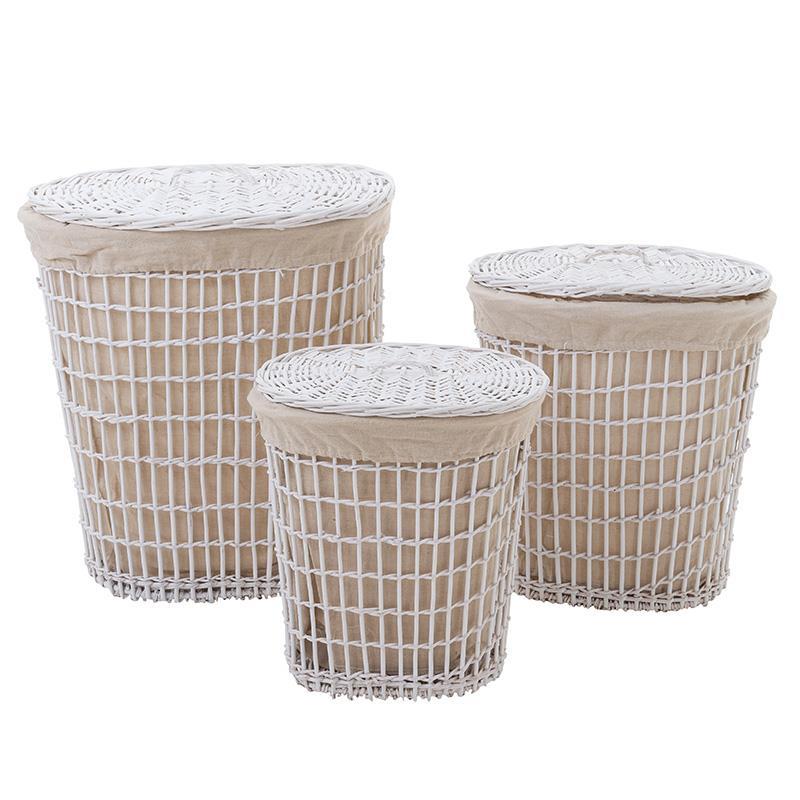 3658270003 PLETENA KORPA ZA VEŠ BELA OVALNA S/3 53*41*60cm