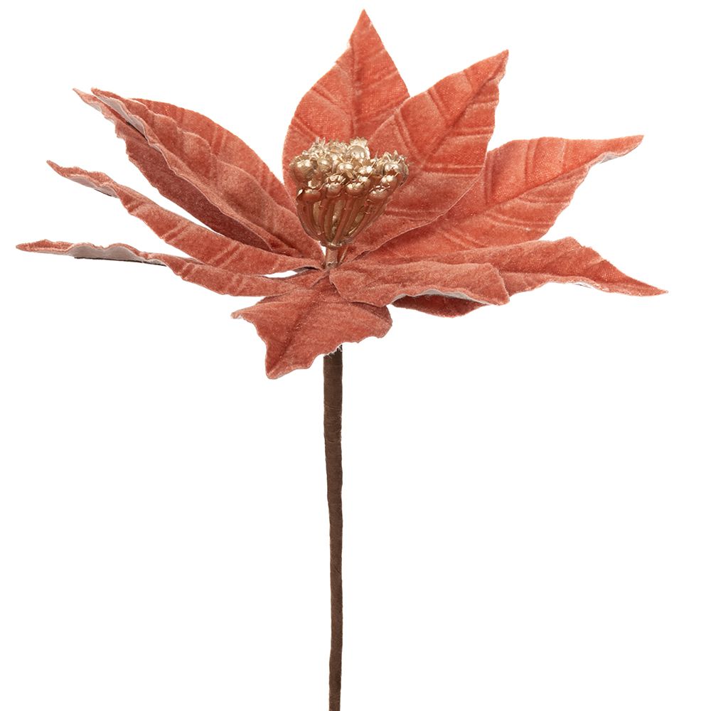 86334 PLIŠANI BOŽIĆNI CVET ROZE 23X30 CM
