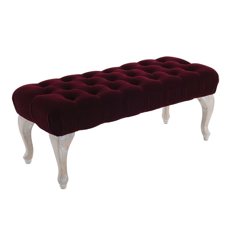 3507210057 PLIŠANI TAPACIRANI KANABE-STOLICA BORDO 99*38*40cm