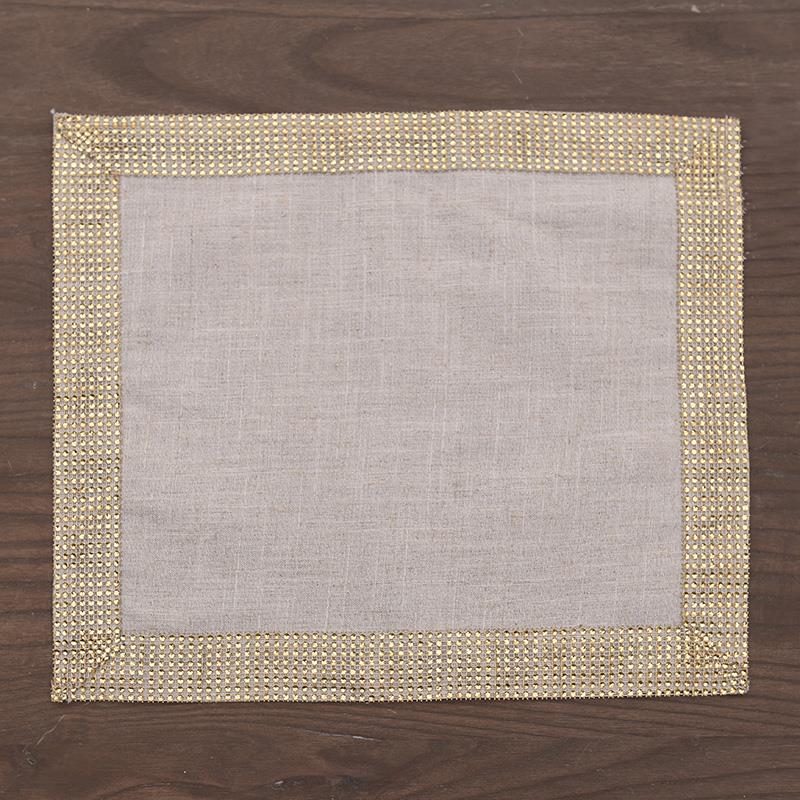 3406080007 PLATNENI PODMETAČ BEŽ-ZLATNI SA CIRKONIMA 45*30cm
