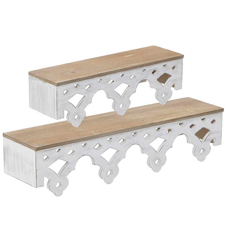 3708120182 POLICA DRVENA NATURAL BEŽ S/2 60X15X14 CM