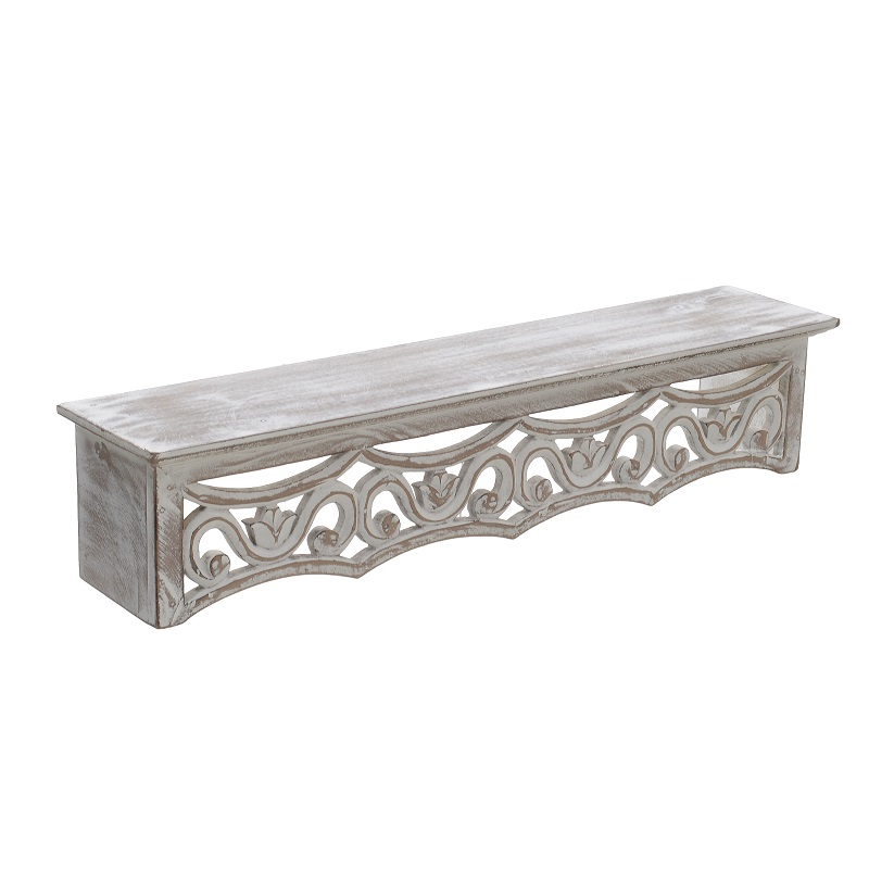 3705360038 POLICA DRVENA ZIDNA U ANTIK BEŽ BOJI 61*13*11cm