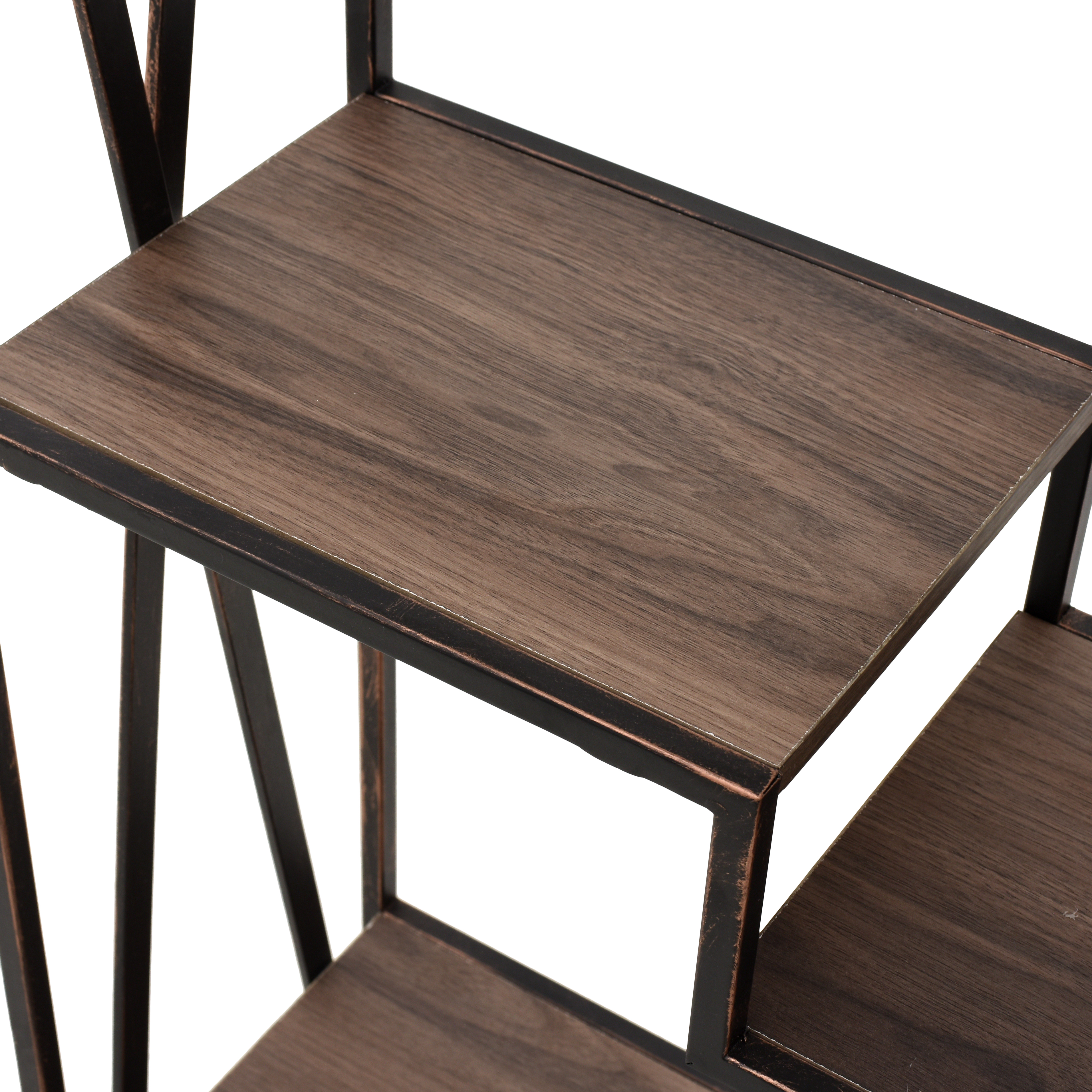 3502070086 POLICA PODNA DRVO METAL NATURAL CRNA 70X25X138 CM