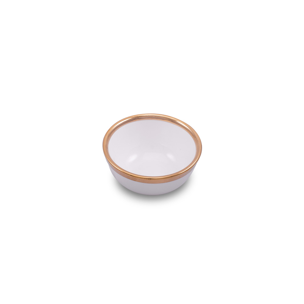 D-492 PORCELANSKA ČINIJA BELO ZLATNA 11 CM