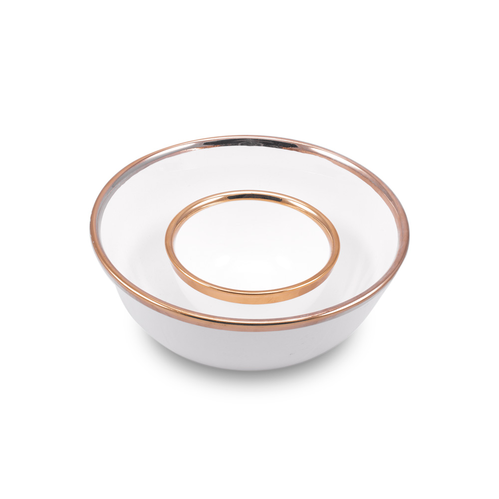 D-492 PORCELANSKA ČINIJA BELO ZLATNA 11 CM