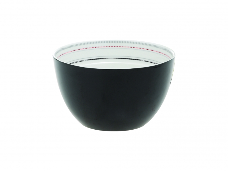BAM32875B PORCELANSKA ČINIJA CRNA SA RAZNOBOJNIM ŠTRAFTAMA S&P