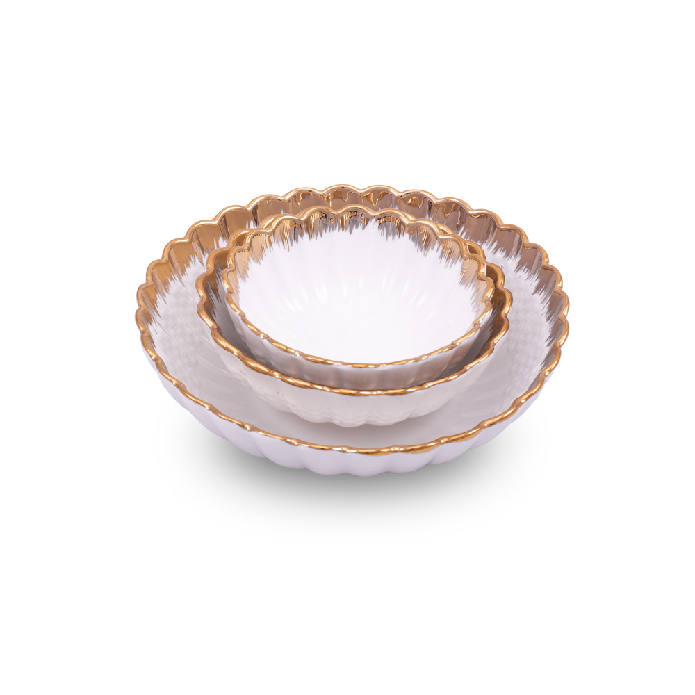 D-480 PORCELANSKA ČINIJICA BELO ZLATNA 12 CM