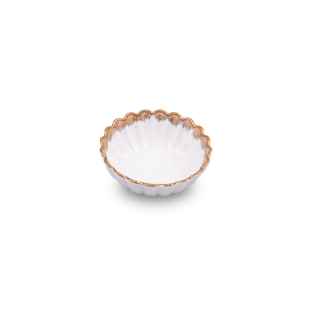 D-480 PORCELANSKA ČINIJICA BELO ZLATNA 12 CM