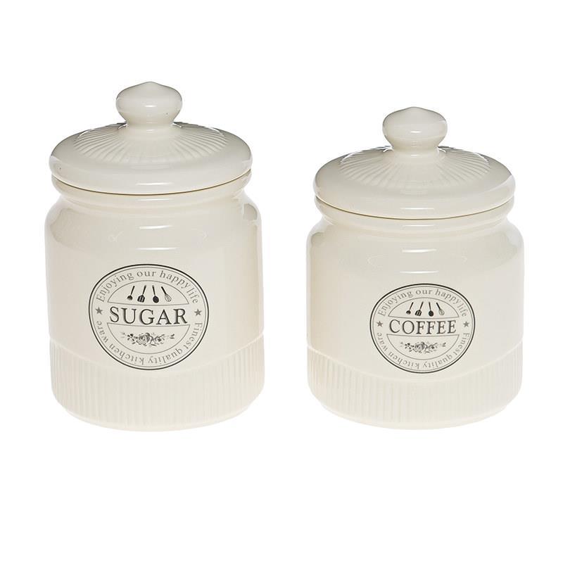 3603790017 PORCELANSKE POSUDE ZA KAFU I ŠEĆER BELE S/2 11*11*16cm