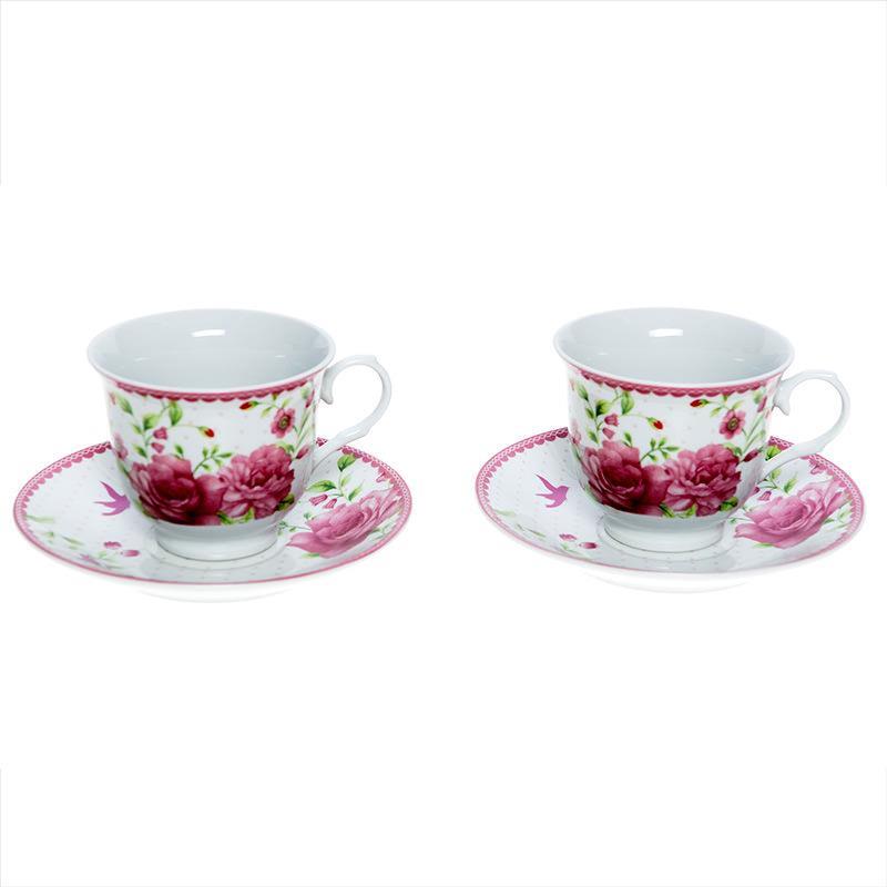 3602810039 PORCELANSKE ŠOLJE SA PINK RUŽAMA S/6 200ml