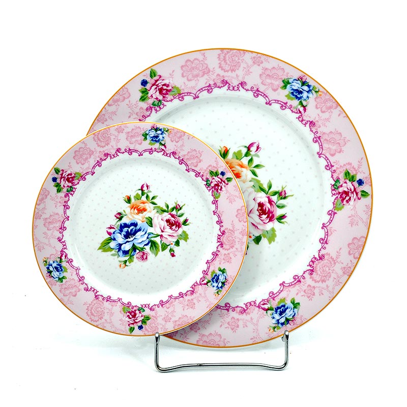 05725003 PORCELANSKI DESERTNI TANJIRI SA ROZE RUŽAMA S/7