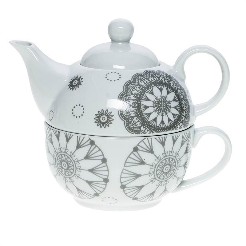 3604730032 PORCELANSKI SET ZA ČAJ S/2 SIVO-BELI
