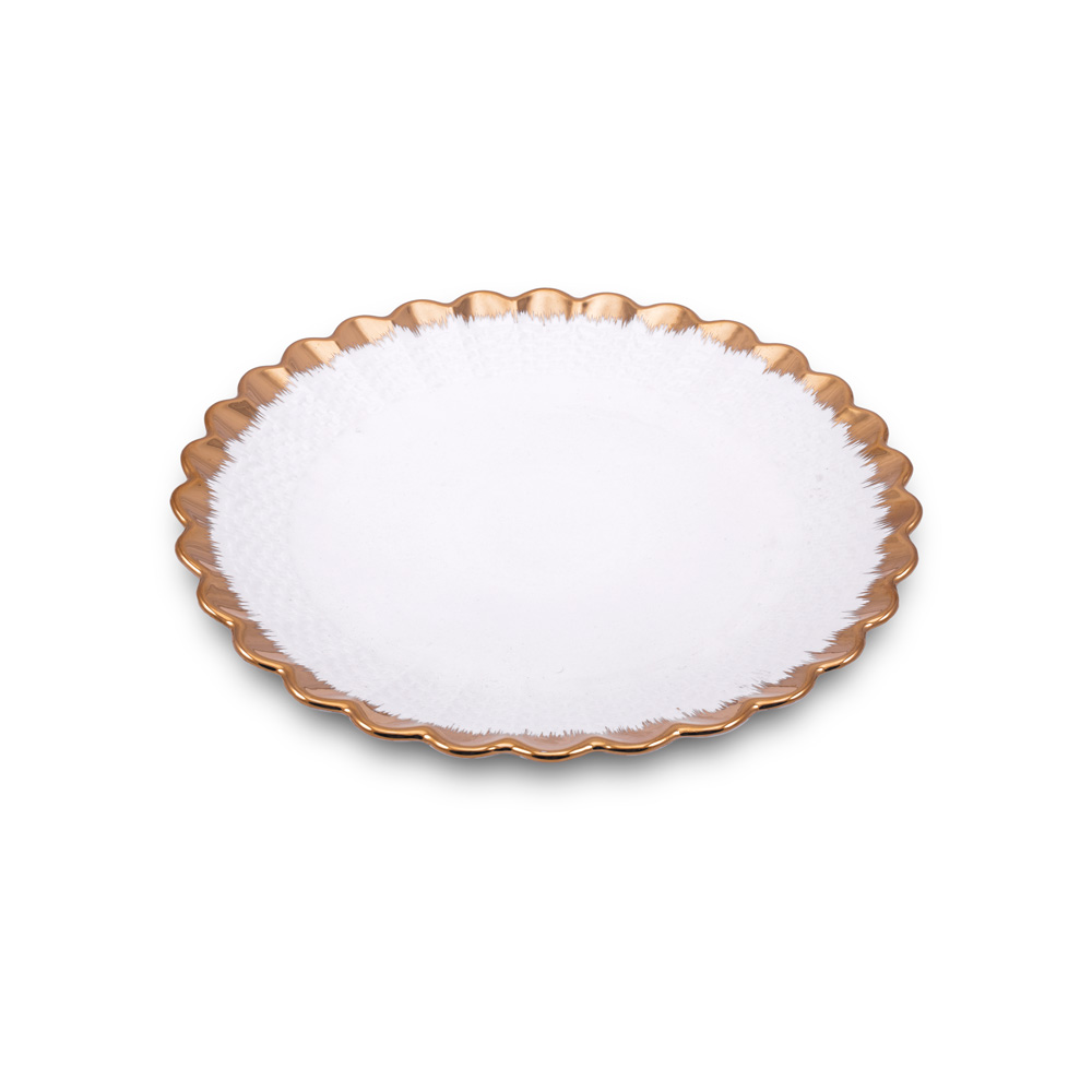 D-483 PORCELANSKI TANJIR BELO ZLATNI 30 CM