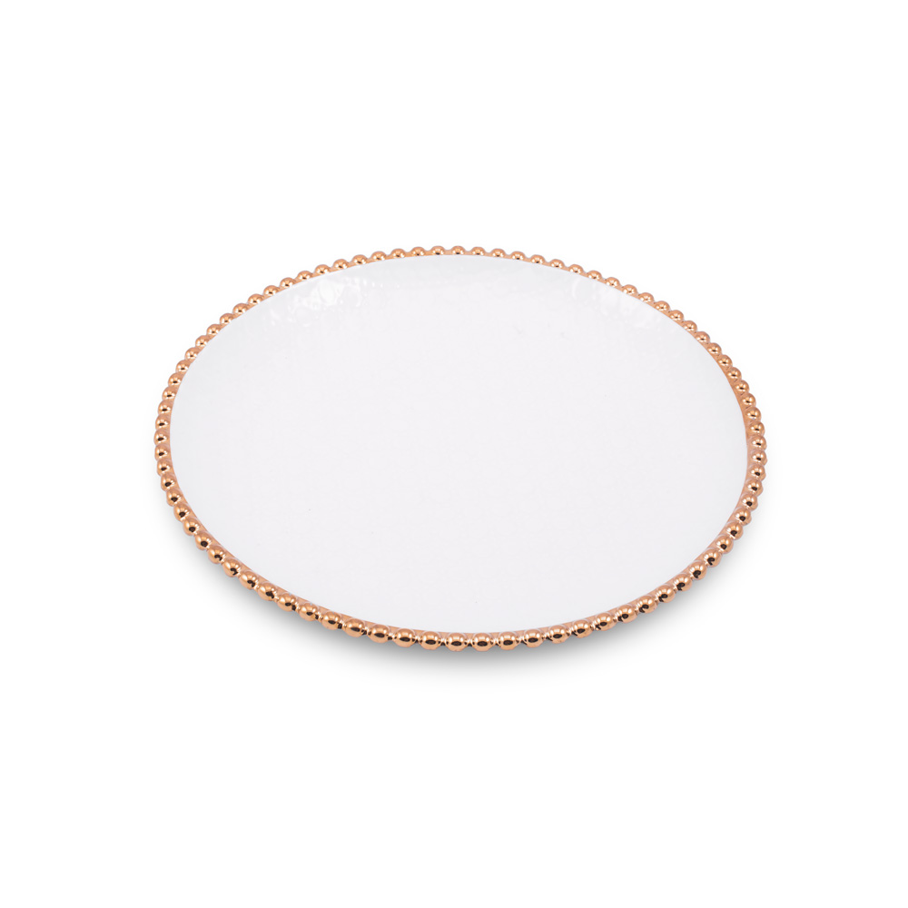 D-500 PORCELANSKI TANJIR BELO ZLATNI 25 CM
