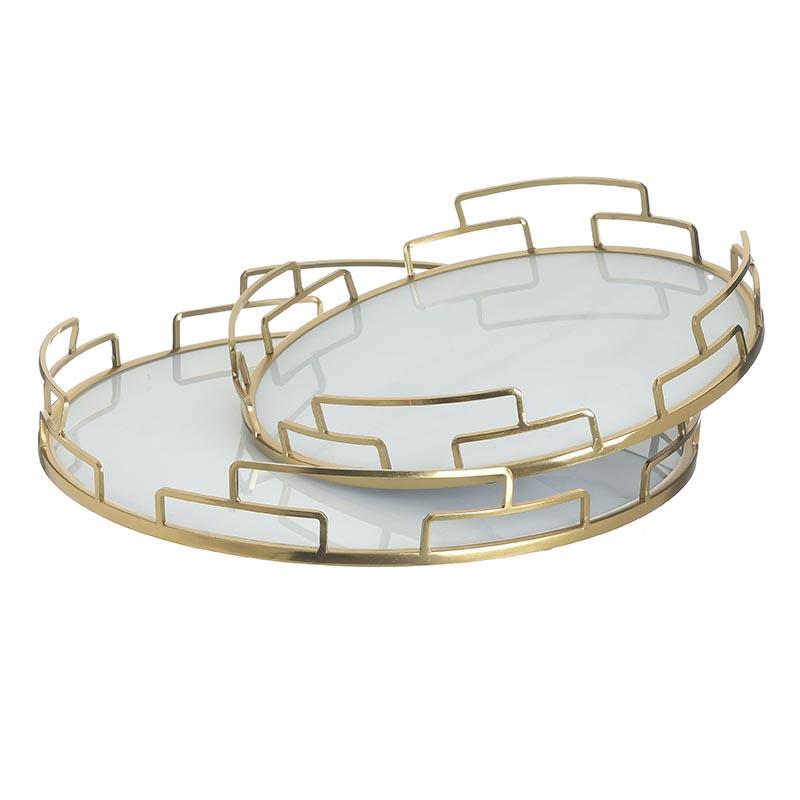 3707290079 POSLUŽAVNIK METALNI ZLATNI /2  38X5 CM