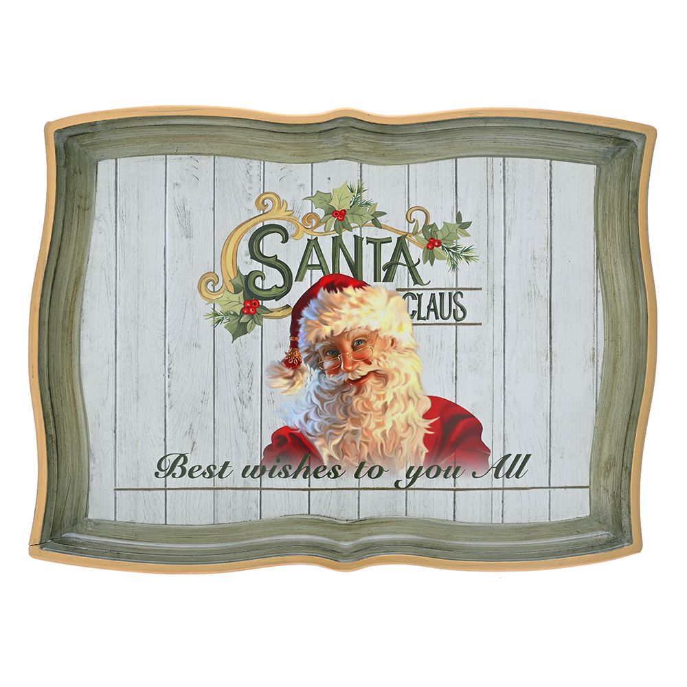 81399 POSLUŽAVNIK PLASTIČNI DEZEN DEDA MRAZ 43X32 CM