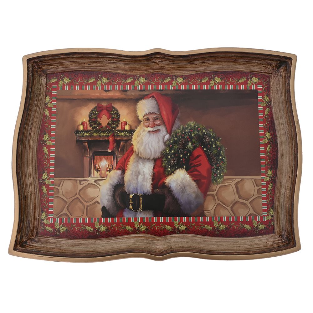 79956  POSLUŽAVNIK PLASTIČNI DEZEN DEDA MRAZ 43X32 CM