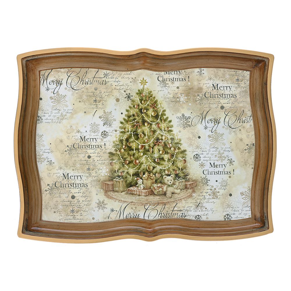 81398 POSLUŽAVNIK PLASTIČNI DEZEN JELKA 43X32 CM