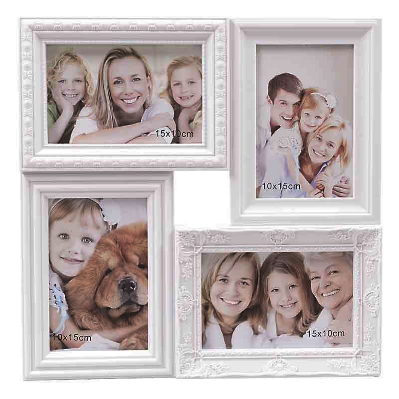 3300580068 RAM ZA 4 FOTOGRAFIJE BELI PLASTIČNI 33*2*33cm