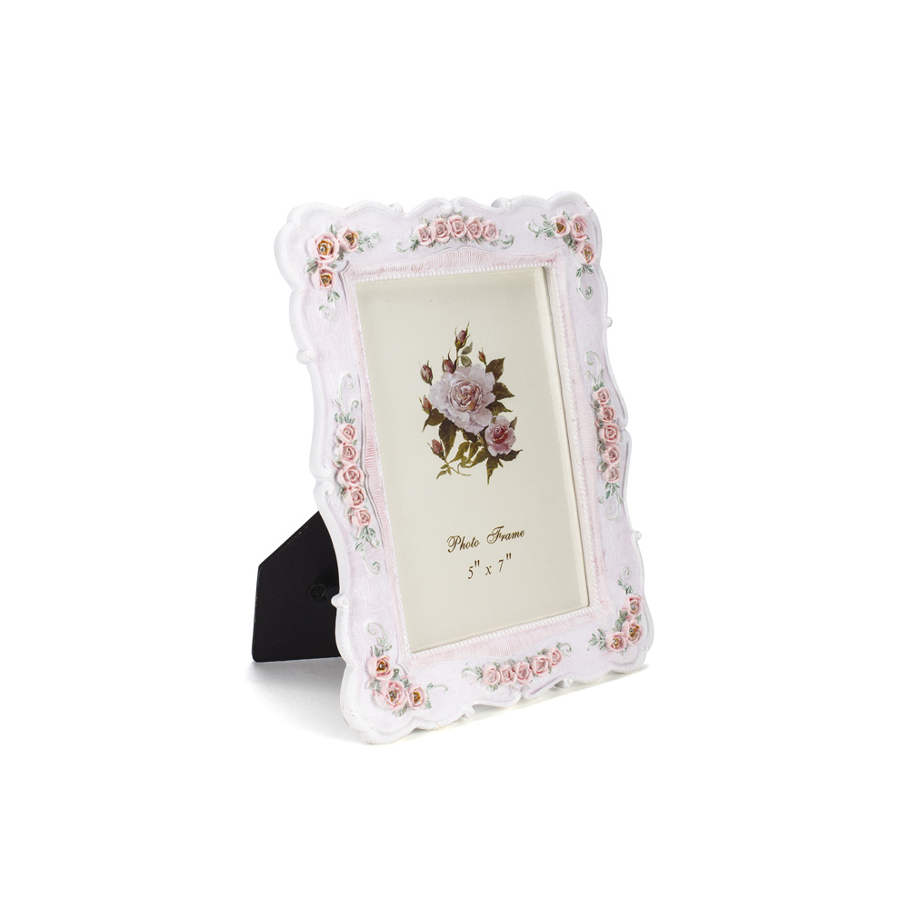 D-95 RAM ZA SLIKU BELI SA ROZE RUŽAMA OD POLIREZINA 13X18 CM