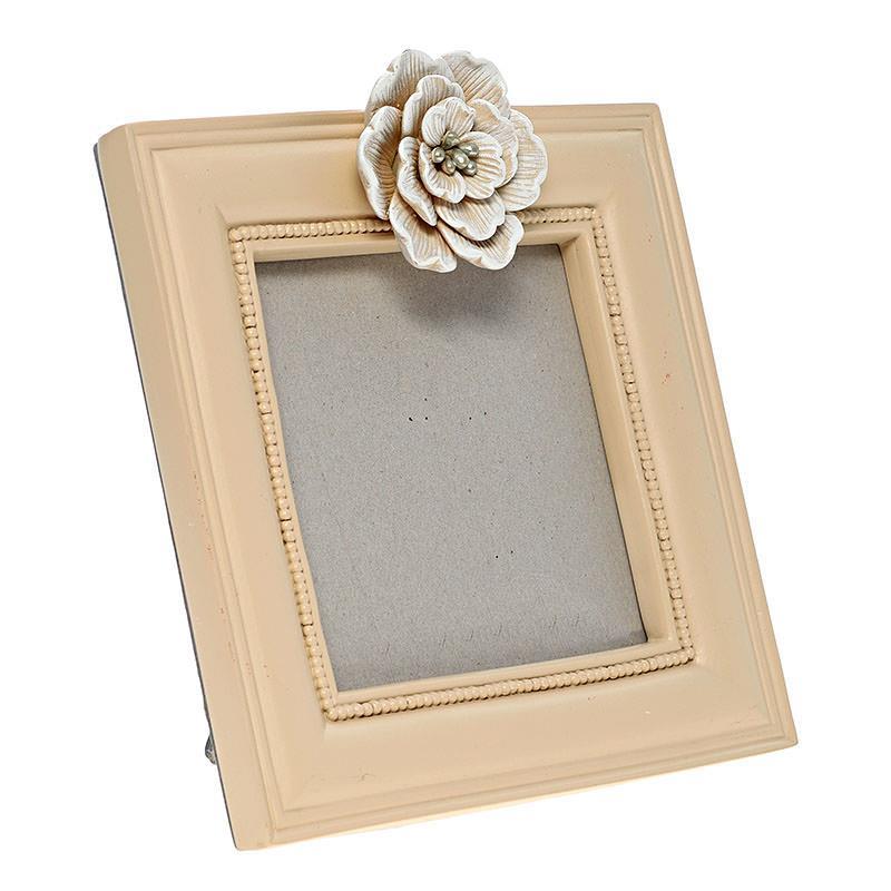 3308500002 RAM ZA SLIKU OD POLIREZINA BEŽ SA RUŽOM 10*10cm