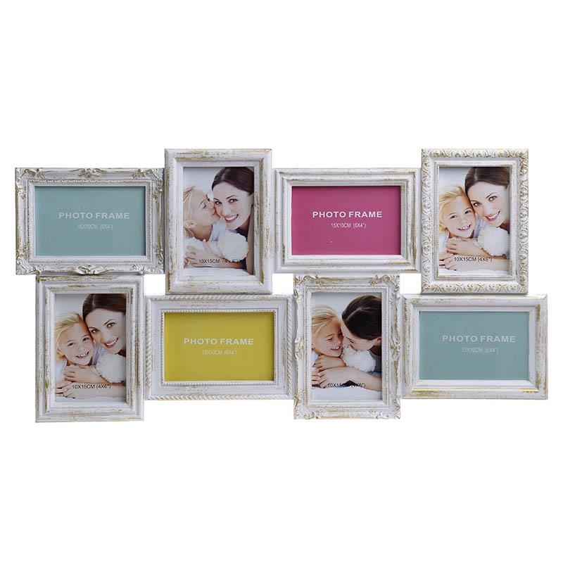 3309560010 RAM ZA SLIKU PLASTIČNI ZA VIŠE FOTOGRAFIJA ANTIK BELI 69X2X32 CM