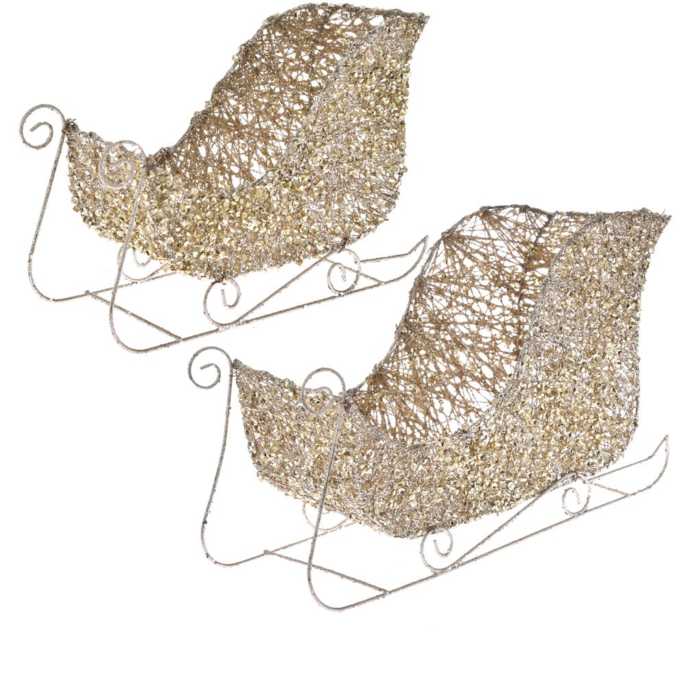 SANKE METALNE ZLATNE SA ŠLJOKICAMA SET/2