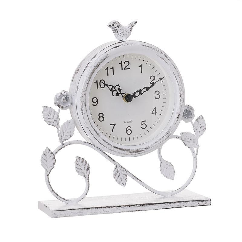3208720001 SAT STONI METALNI ANTIK BELI 25*8*9CM